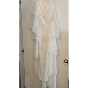 White Layered Ruffle Dress Size Large